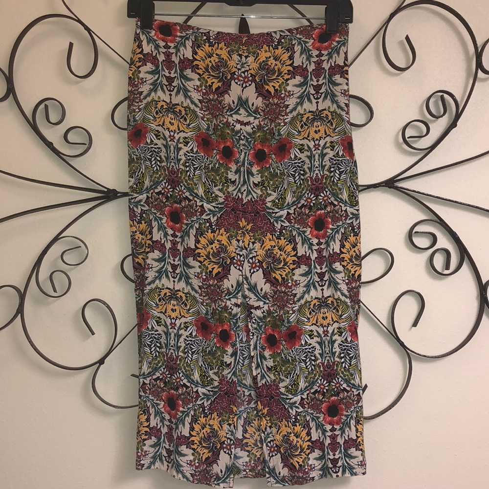 Topshop Floral high waisted skirt